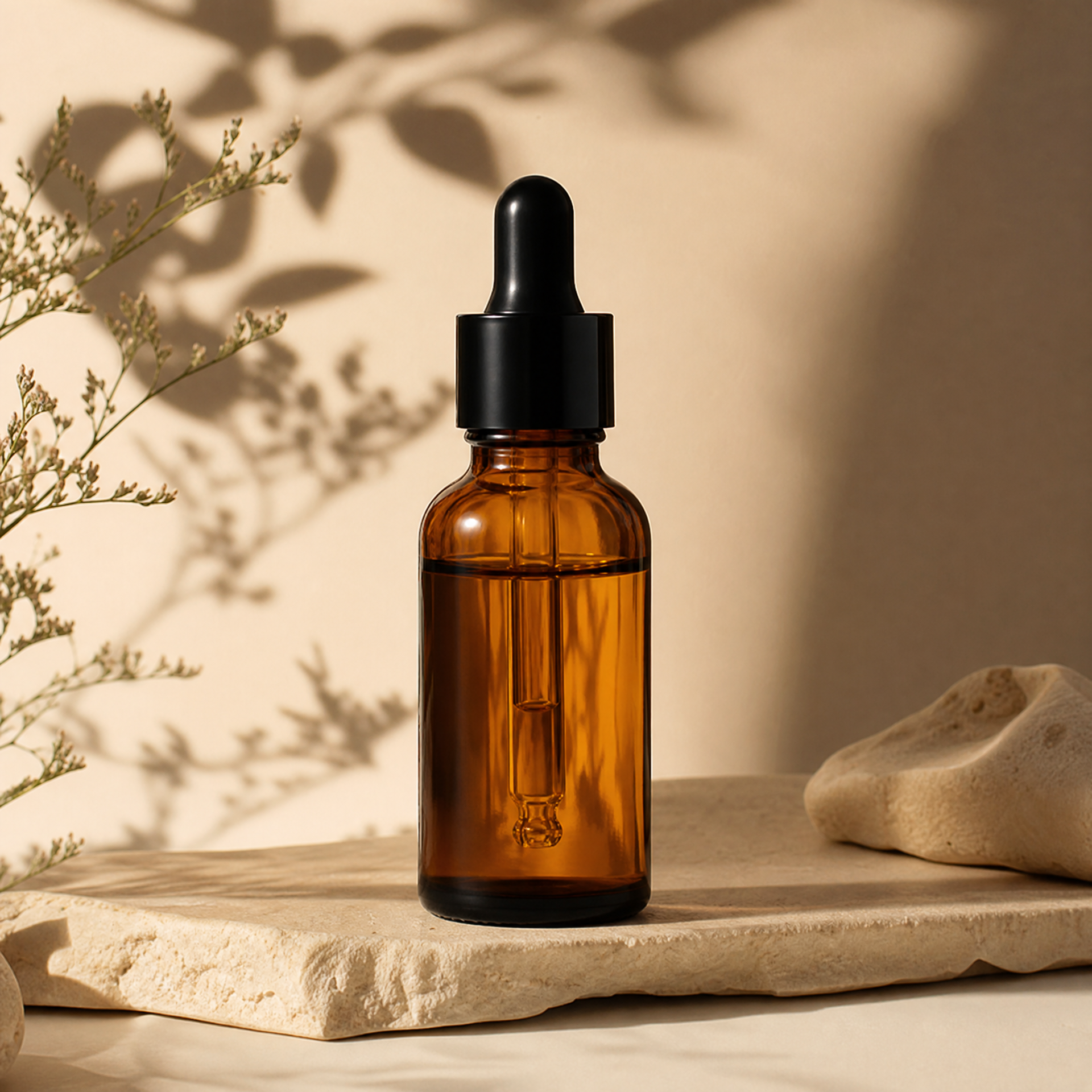 Sérum facial dourado